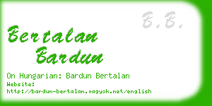 bertalan bardun business card